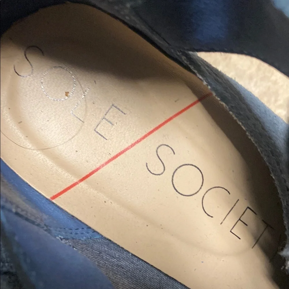 Sole Society Blue Suede Ankle Booties w/ Buckle Straps Size 8 Spring Minimalist